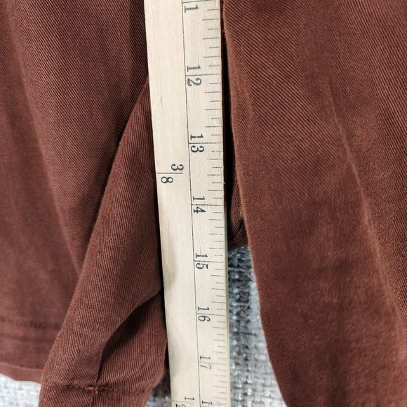 Big Bud Press Trousers Shorts Work 100% Cotton Womens L Burgundy Pleated - Picture 5 of 13